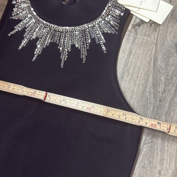 NWT TED BAKER London Embellished Sleeveless Knit Top Black Size 1 Stunning! - Picture 5 of 15